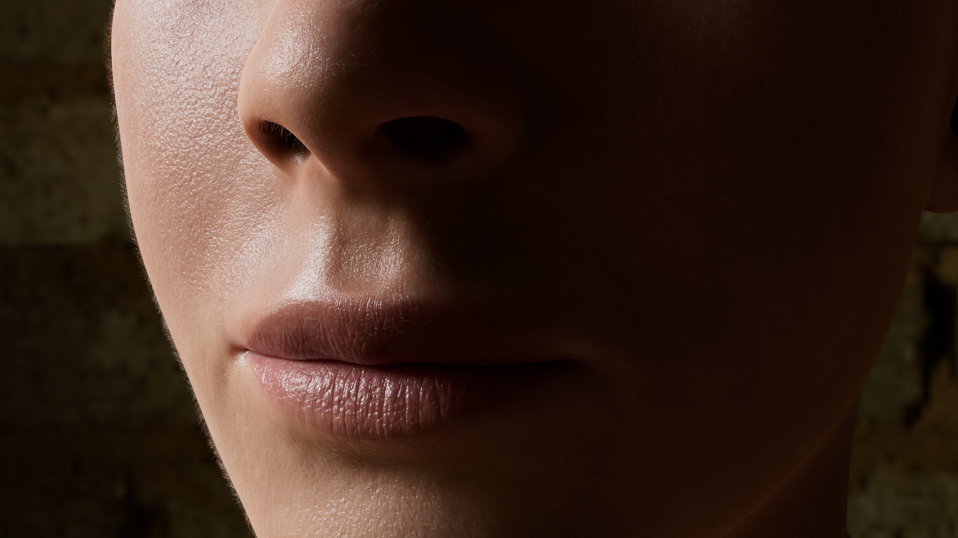 Closeup of a Face with Vellus Hairs