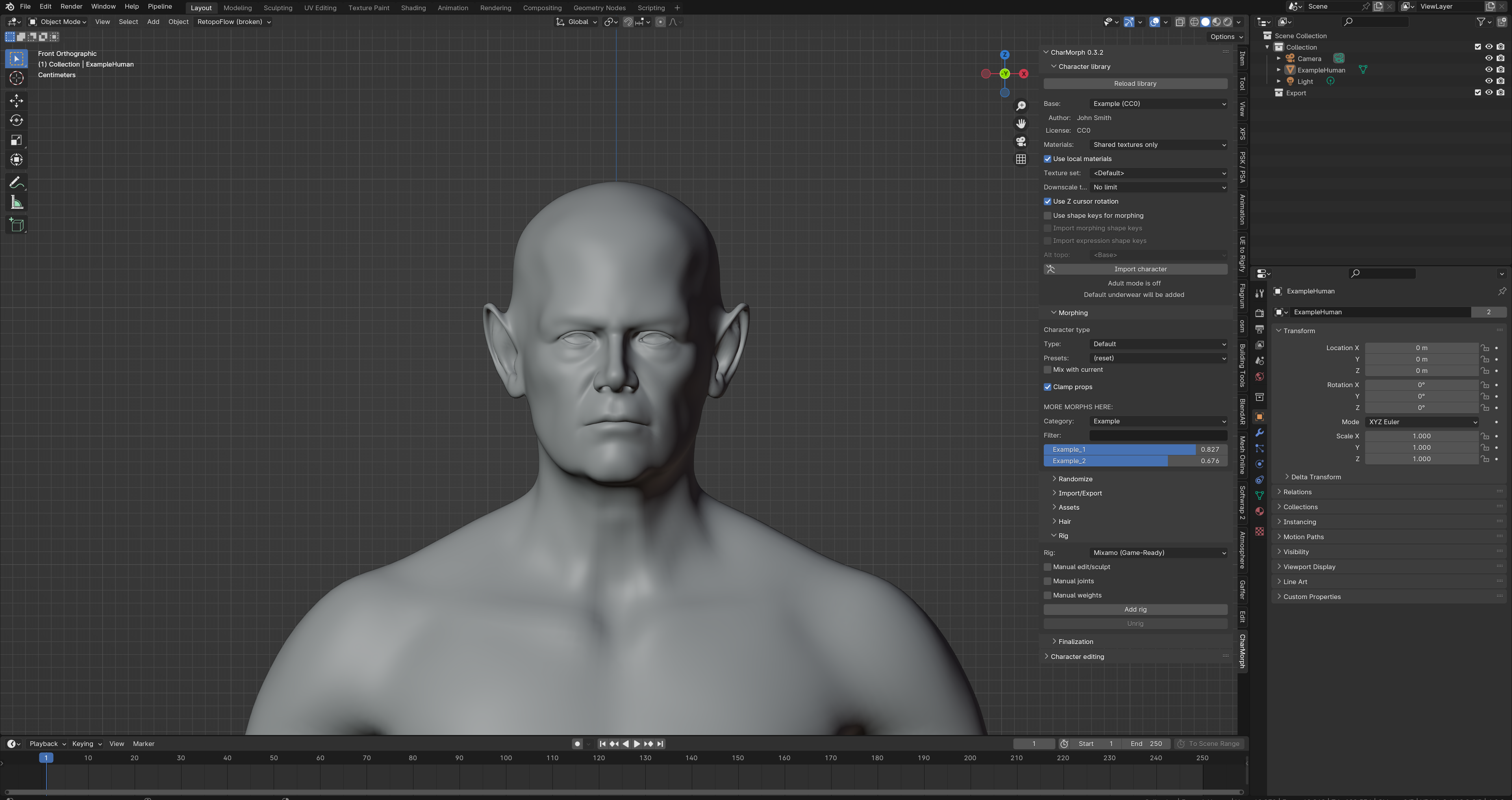 Image of a Blender viewport with multiple parameters exposed, congrats!.